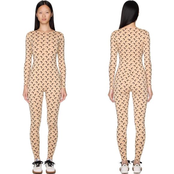 MARINE SERRE NWT Size XL Recycled Moon Jersey Catsuit SS25 Jumpsuit One Piece - Picture 13 of 13